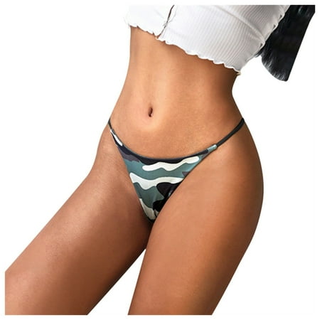

Huiniadese Soft Panties Comfort Printed Underpants T-Back Low-Rise Women s Lingerie Chemise for Women Green L