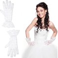 thumbnail image 3 of Dalrosia Lace Gloves For Women Elegant Short Lace Gloves Tea Party Gloves Wrist Length Floral Gloves Sunblock Bridal Gloves, 3 of 5