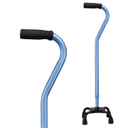 Carex Small Base Adjustable Designer Quad Cane for All Occasions, Blue Satin, 250 lb Weight Capacity