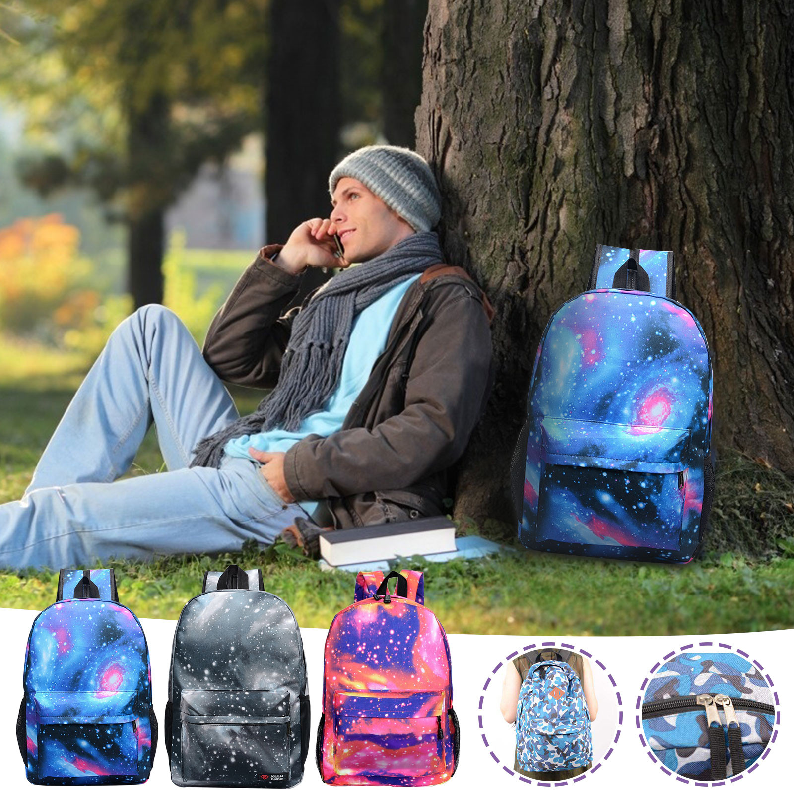 School Backpack Cameland School Supplies Retro Harajuku Star Student