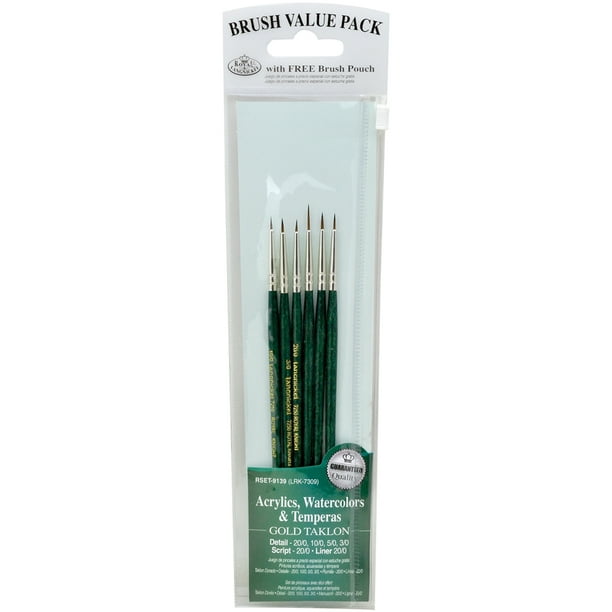 Valeur Pack Brush Sets-Taklon Détail 6/Pkg