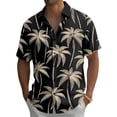 thumbnail image 5 of BUWTTED Mens Shirts Short Sleeve Button Down Loose Hawaiian Beach Tropical Print Summer Casual Holiday Vacation Breathable Black Shirt L, 5 of 5