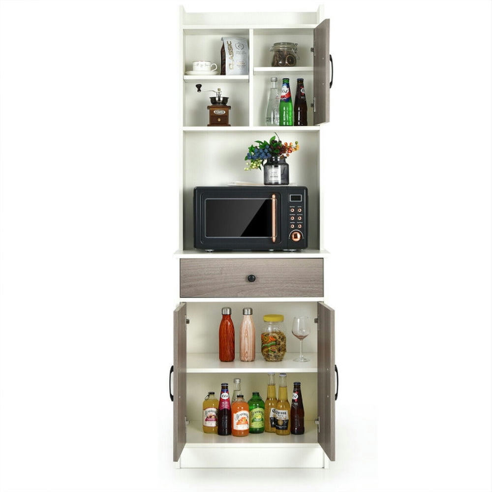 Finihen Kitchen Storage Cabinet, Buffet Sideboard, 3-Door 71 Inch Kitchen Buffet Pantry Storage Cabinet with Hutch and Adjustable Shelf, for Dining Room, Kitchen, Living Room, White Finihen Kitchen Storage Cabinet, Buffet Sideboard, 3-Door 71 Inch Kitchen Buffet Pantry Storage Cabinet with Hutch and Adjustable Shelf, for Dining Room, Kitchen, Living Room, White