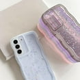 thumbnail image 4 of Compatible with Samsung Galaxy S21 Plus Glitter Clear Phone Case,Cute Curly Wave Frame Case Women Bling Shiny S21 Plus Case Soft Shockproof Bumper Cover (Pink, Samsung Galaxy S21 Plus), 4 of 7