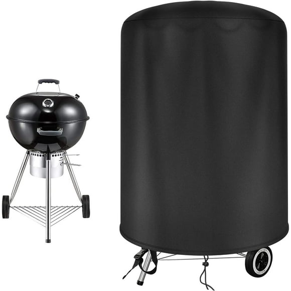 Round Barbecue Cover, Dome Smoker Shield, Waterproof Coating Oxford Cloth for Outdoor Barbecues, Windproof and Easy to Clean for Spherical Barbecues, Weber Barbecues (Φ71 x 70cm)
