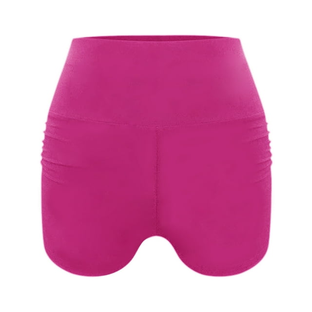 lionlar Shorts de Sport pour Femmes, Course, Entraînement, Taille Haute, Yoga, Rose Rouge P