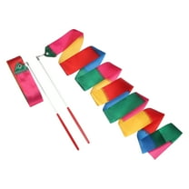Uxcell 2 Pcs Dance Ribbons, 78.7" Rhythmic Gymnastics Ribbon Streamers Dancer Wand Twirling Dancing Ribbons for Artistic Dancing Gymnastics Training, Flame