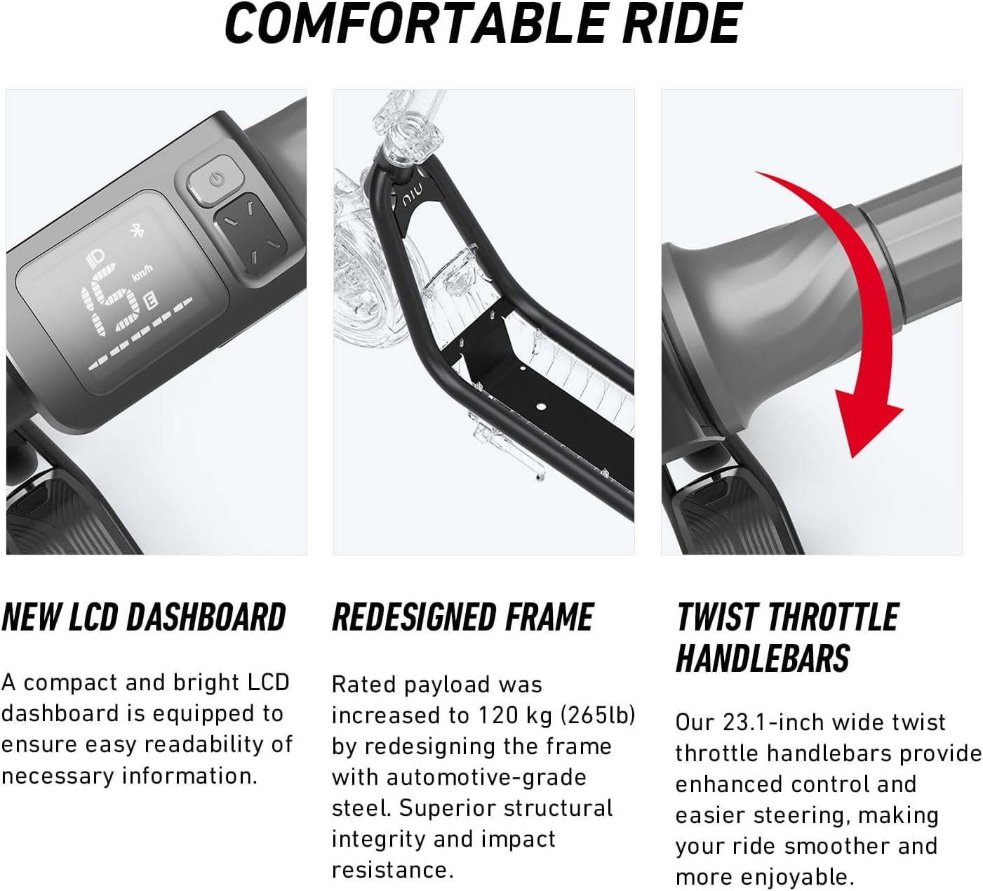 Niu KQi 100P Electric Kick Scooter, Ages 8+