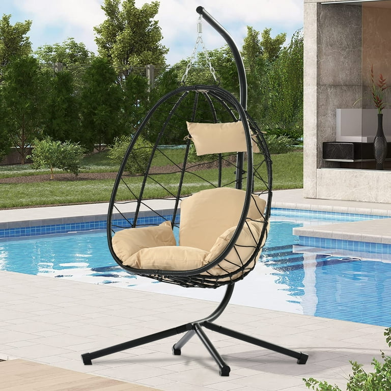 SYNGAR Hanging Egg Chair, Swing Chair with Steel Hammock SYNGAR Hanging Egg Chair, Swing Chair with Steel Hammock