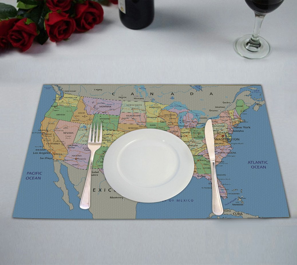 GCKG Educational Placemat, United States of America Map Placemat 12x18