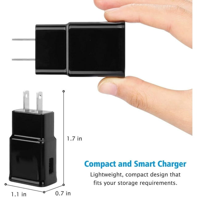 Bloc de Charge Rapide, Boîtier de Charge Rapide Adaptatif USB pour Téléphone Cellulaire Android, Chargeur Mural Rapide pour Tablette, Adaptateur de Prise