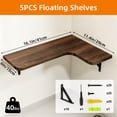 thumbnail image 4 of Fairy 0.6'' x 16.1'' 2-Tier Dark Carbonized Black Floating Shelf (5 Count), 4 of 5