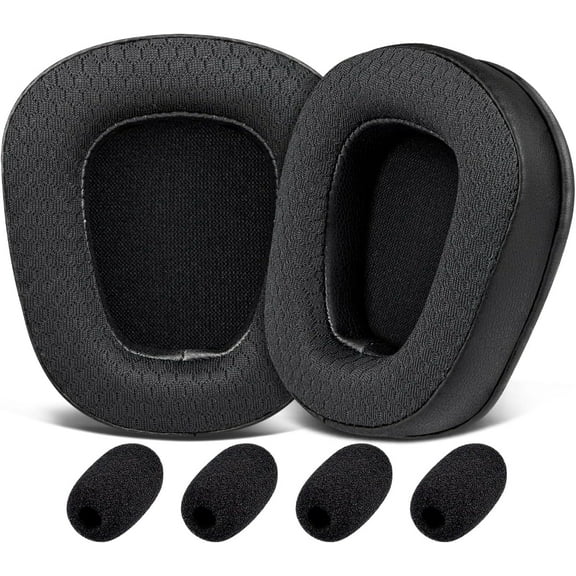 SOULWIT Mesh Fabric Earpads Replacement for BlueParrott B550/B550XT(550XT 550 XT) Noise Cancelling Bluetooth Headset, Ear Pads Cushions with High-Density Noise Isolation Foam - Black