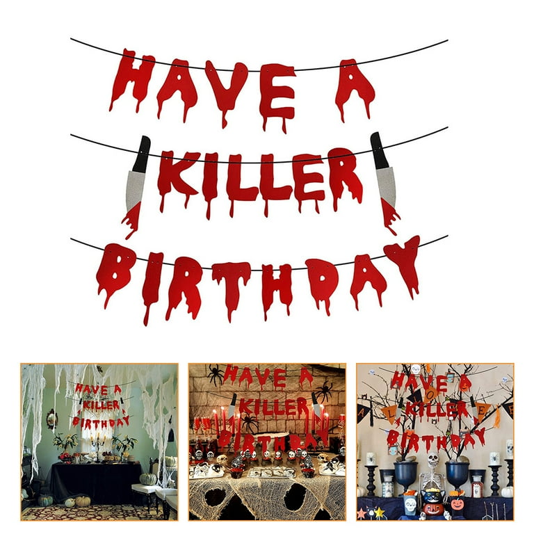 Rosarivae 1 Set Have a Killer Birthday Banner Halloween Themed