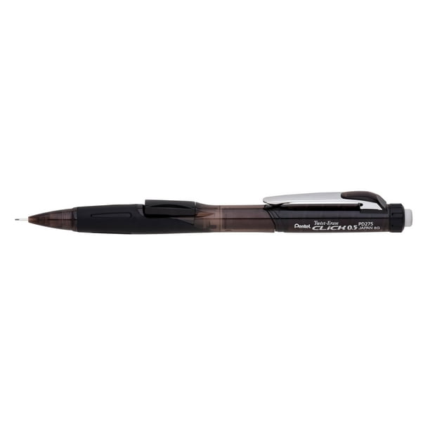 TwistErase CLICK Mechanical Pencil (0.5mm) CLEAR Barrel, Black Grip