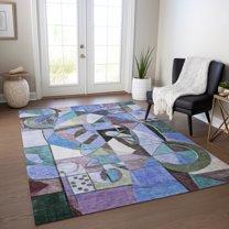 Addison Rugs Chantille Indoor/Outdoor Transitional Abstract Green Machine Washable Rectangle Rug, 9' x 12'