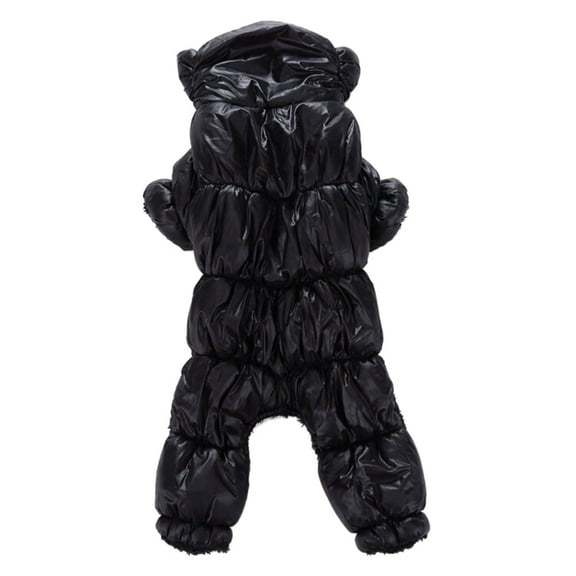 Baywell Reflective Waterproof Dog Jacket for Winter, Fleece Warm Fullbody Dog Snowsuit, Outdoor Windproof Dog Apparel for Small Dogs Black S-XXL