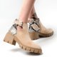 thumbnail image 4 of Zapatos Botines de mujer Zapatos de mujer botas con estampado de a la suela gruesa botas de tacón grueso para mujer botas transpirables de con punta redonda y tacón grueso para mujer (Khaki 7.5), 4 of 6