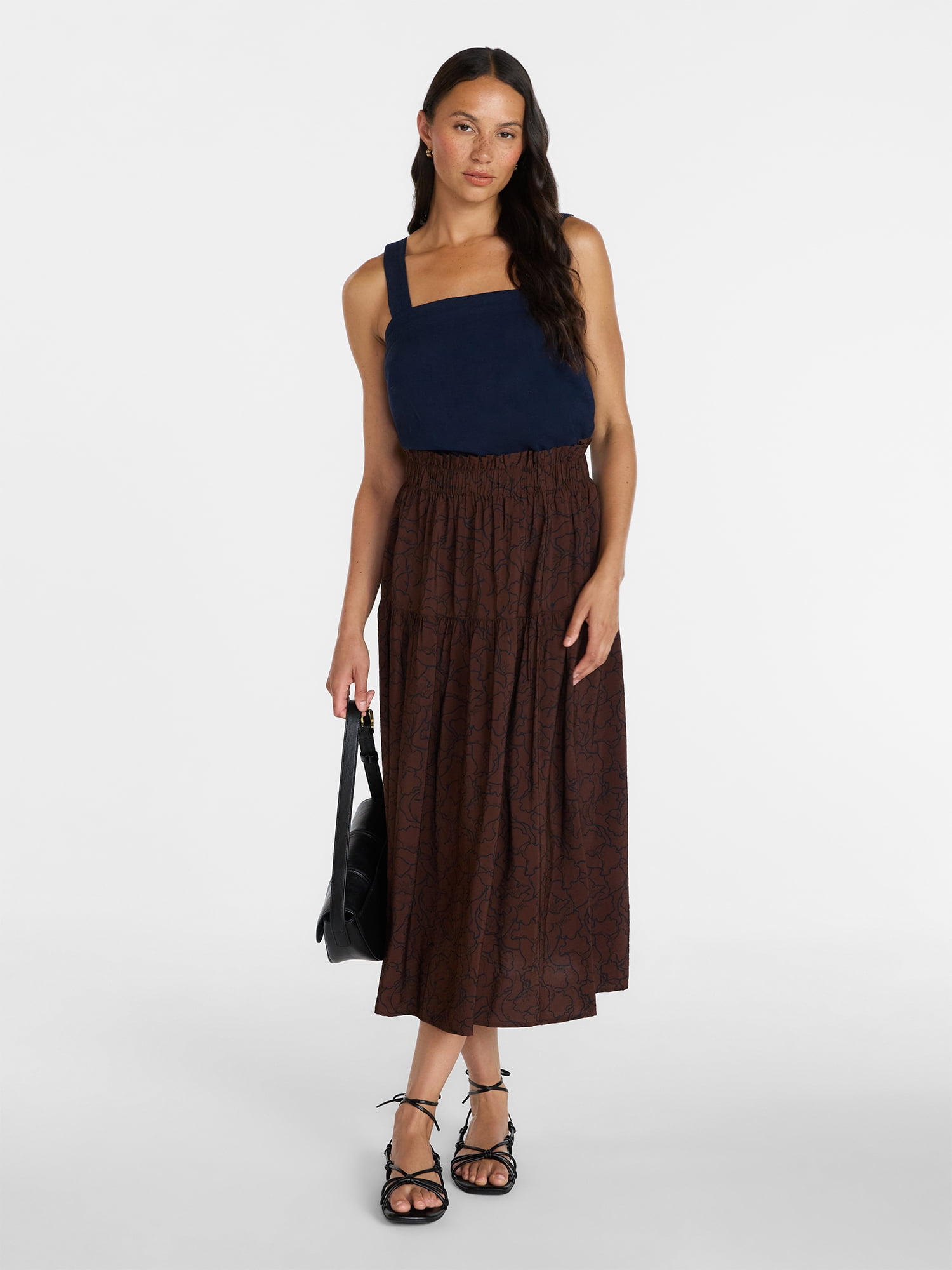 Time and Tru Women’s Tiered Maxi Skirt, Sizes XS-XXXL