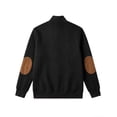 thumbnail image 7 of TOUMENY Men Fall Winter Jacket Solid Stand Collar Zip Up Lightweight Casual Cardigan Coat Vintage Slim Fit Long Sleeve Outdoor Travel Jacket Black M, 7 of 7