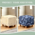 thumbnail image 6 of Jiueut Blue Camo Pattern Ottoman Slipcover, Thick Cube Footrest Sofa Slipcovers Non Slip Square Covers for Footstool with Stretch Bottom, 6 of 7