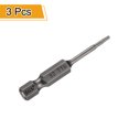 thumbnail image 3 of Uxcell 3pcs TT6 Security Torx Head Screwdriver Bit 2" (50mm) Long 1/4" Hex Shank Magnetic Tamper Proof 6 Point Star Screw Driver, 3 of 7