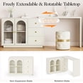 thumbnail image 5 of SUNVIVI Makeup Vanity Desk, Extendable Corner Vanity Makeup Table with 3 Drawers, Modern Dressing Table for Bedroom, Makeup Vanity Without Mirror, 5 of 8