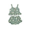 thumbnail image 1 of EYIIYE Toddler Girls Daisy Print Sleeveless Vest Bloomer Shorts Summer Set, 1 of 9