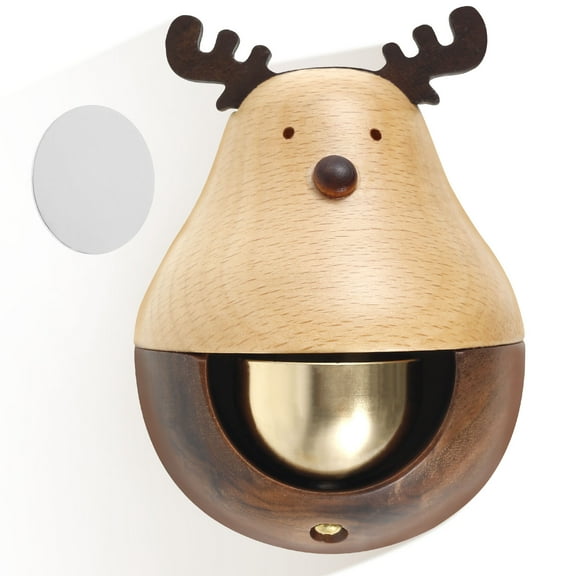 Shopkeepers Bell for Door Opening Magnetic Attached Moose Doorbell Handmade Wooden Door Chime Decorative Creative Mini Doorbell for Store Home Office Cafe Entrance