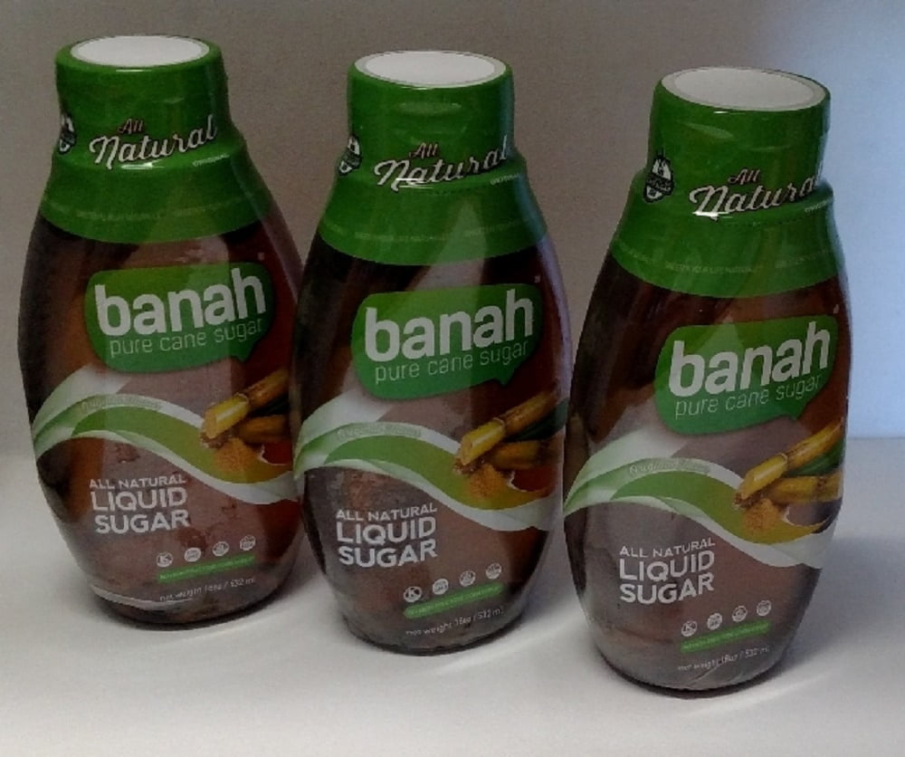 Banah Pure Cane Sugar All Natural Liquid Sugar 18 Fl Oz 3 Pack