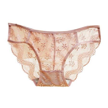 QYZEU Ladies Panties High Cut Briefs for Women Women s Hollow Out Underwear Women Lace Brief Breathable Ladies Brief Women Seamless Panties Khaki One Size