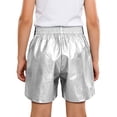 thumbnail image 2 of inhzoy Kids Girls Boys Hip Hop Dance Shorts Metallic Shiny Shorts Stage Performance Silver 8, 2 of 5
