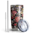 thumbnail image 2 of 20 Oz Pioneer Flower Coffee Tumbler Double Wall Insulated Stainless Steel Water Bottle | Metal Reusable Thermoses Flask with Cup Cap | Leak & Sweat Proof with Anti-Dust Lid, 2 of 7