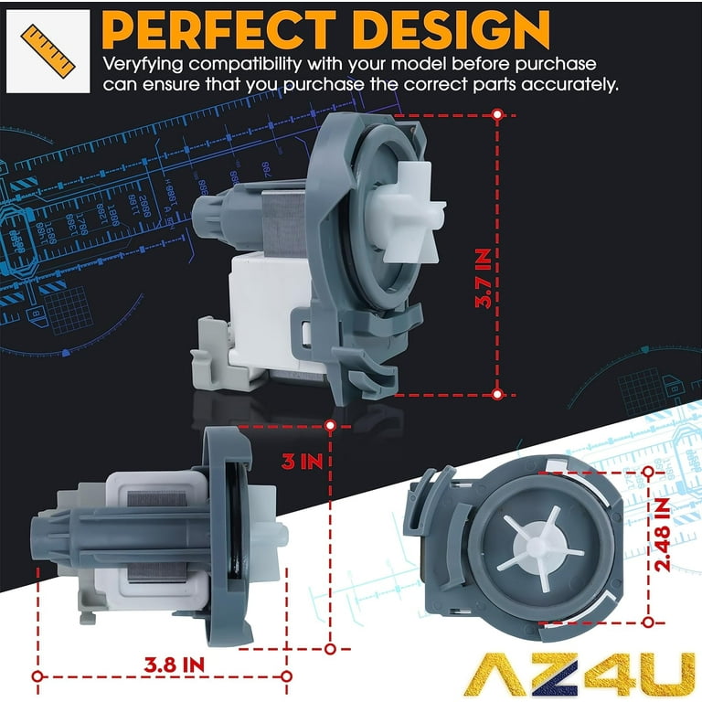 Kitchenaid Dishwasher W105 Dishwasher Drain Pump Motor Replaces