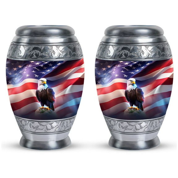 American Bald Eagle Cremation Urn Human Ashes - Memorial Urns And Keepsakes For Ashes - Mini Urns For Human Ashes - Urns For Human Ashes Women - Burial Urns For Cremated Remains (Size -3inch,2pcs)