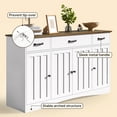 thumbnail image 5 of Storage Buffet Side Cabinet Contemporary Kitchen Coffee Station Wooden Cabinet with Drawers & Cupboards 15.2" D x 55.1" W x 31.9" H Retro, 5 of 9