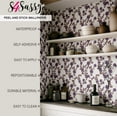 thumbnail image 6 of S4sassy Removable Nature-inspired Waterproof Wall Wrap, Wallcover, Midnight Blossom Print Contact Paper for Walls, Cabinets, and Dresser, Self Adhesive Vinyl Wallpaper Roll- Purple (25"x240" inch), 6 of 7