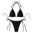 thumbnail image 6 of Fewfanhot Swimsuit for Women Sparkle Glitter Swimwear Crystal Thong Bikini Sets Tie Side Bathing Suits, 6 of 6