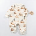 thumbnail image 2 of Kogui Baby Clothes Boy Baby Boy Romper Footed Long Sleeve Newborn Girl Clothes Footless with Zipper and Mitten Cuffs 0 3 6 9 12 18 24 Months (Coffee,0-3 Months), 2 of 7