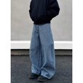 thumbnail image 4 of Reppunk Men’s Light Wash Baggy Wide Leg Denim Jeans, Relaxed Loose Fit High Waist Denim Pants, Business Casual Versatile Office Daily Straight Trousers, 4 of 6
