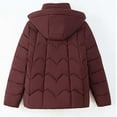 thumbnail image 7 of Puffer Jacket for Women with Detachable Hood, Winter Thicken Warm Pockets Quilted Cotton Full-zip Down Coat Outwear (3XL, Wine), 7 of 7