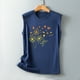 thumbnail image 5 of Camiseta holgada sin mangas con cuello redondo y estampado de mariposa informal de verano para mujer Pompotops lopia992724, 5 of 5