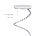 thumbnail image 4 of Powell Nevin Modern Round Spiral Base Drink Table, 23.75" Tall, Silver/White Marble, 4 of 12