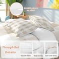 thumbnail image 3 of Beige Plaid Duvet Cover Set, Spring Summer Farmhouse Buffalo Checkered Soft Duvet Cover Twin Size Bedding Set 4 Pieces, 1 Quiltcover and 2 Pillowcases with Zipper, 1 Bed Sheet for All Seasons, 3 of 9