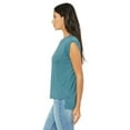 thumbnail image 2 of Bella Canvas Womens Flowy Rolled Cuffs Muscle Tee, XL, Heather Deep Teal, 2 of 2