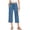 QL133_Blue, variant on Womens Capris Pants Summer Casual Loose Drawstring Elastic High Waist Trousers wide Leg 2026 Lounge Beach Cropped Slacks Navy S