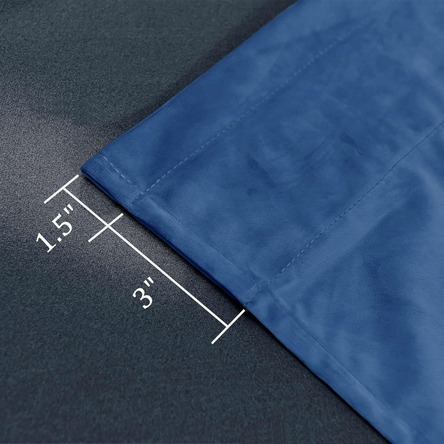 Hiasan Luxury Blue Velvet Curtain with Tiebacks-Blackout Curtains for Bedroom/Living Room, Rod Pocket, 52" x 96", Set of 2
