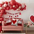 thumbnail image 5 of Valentine''s Day Pillow Covers 18x18 Inch Set of 4 Hugs and Kisses I Love You Decor Throw Pillow Covers Happy Valentine Stripe Decorative Throw Pillows Valentines Day Decor for Home Sofa 164, 5 of 6