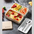 thumbnail image 3 of Lonch Box Lunch Box Container Bundle Divided Lunch Container with Compartiments Stainless Steel Cutlery Spoon and Fork Japanese Style, 3 of 5