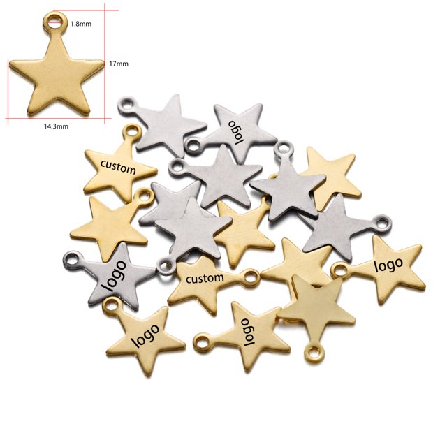 50-200pcs Customized Custom Laser Engrave Name LOGO Stainless Steel Personalized Necklace Extend Chain Tail Tag Jewelry Charm